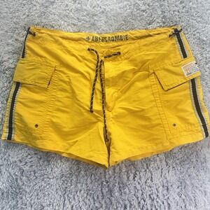 VTG Y2K 2000s Abercrombie & Fitch Running Micro Mini Cargo Surfer Shorts LARGE L